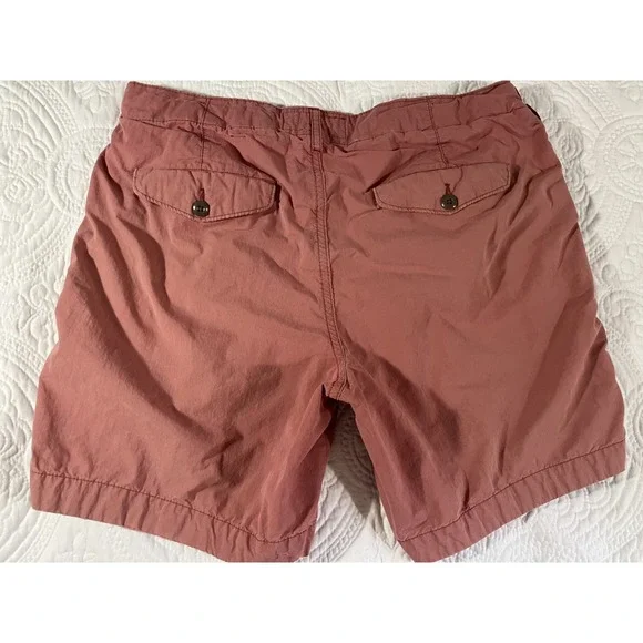 Abercrombie & Fitch Chino Shorts Mens Size 30 Salmon Distressed Drawstring - Picture 2 of 6